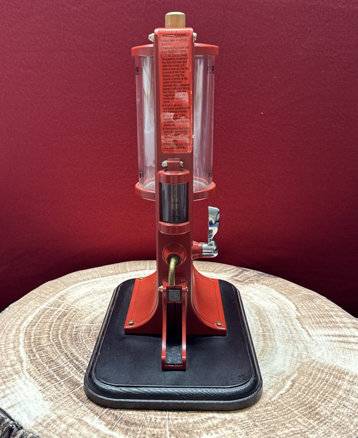 ZIPPO Fuel Station FS No. OS-R Aluminum Die-Cast Body Wooden Base RARE (NOS)