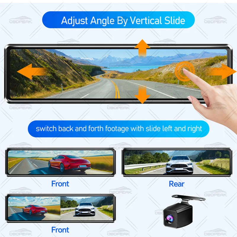 K4 11.26 Inch Carplay & Android Auto 4K 2160P Wifi Dash Cam Rearview Mirror Car