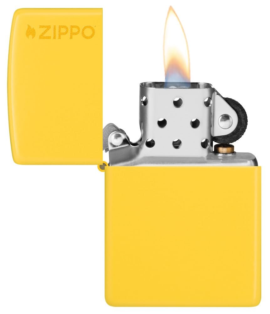 Zippo Windproof Lighter Yellow Matte All Metal with Lifetime Guarantee