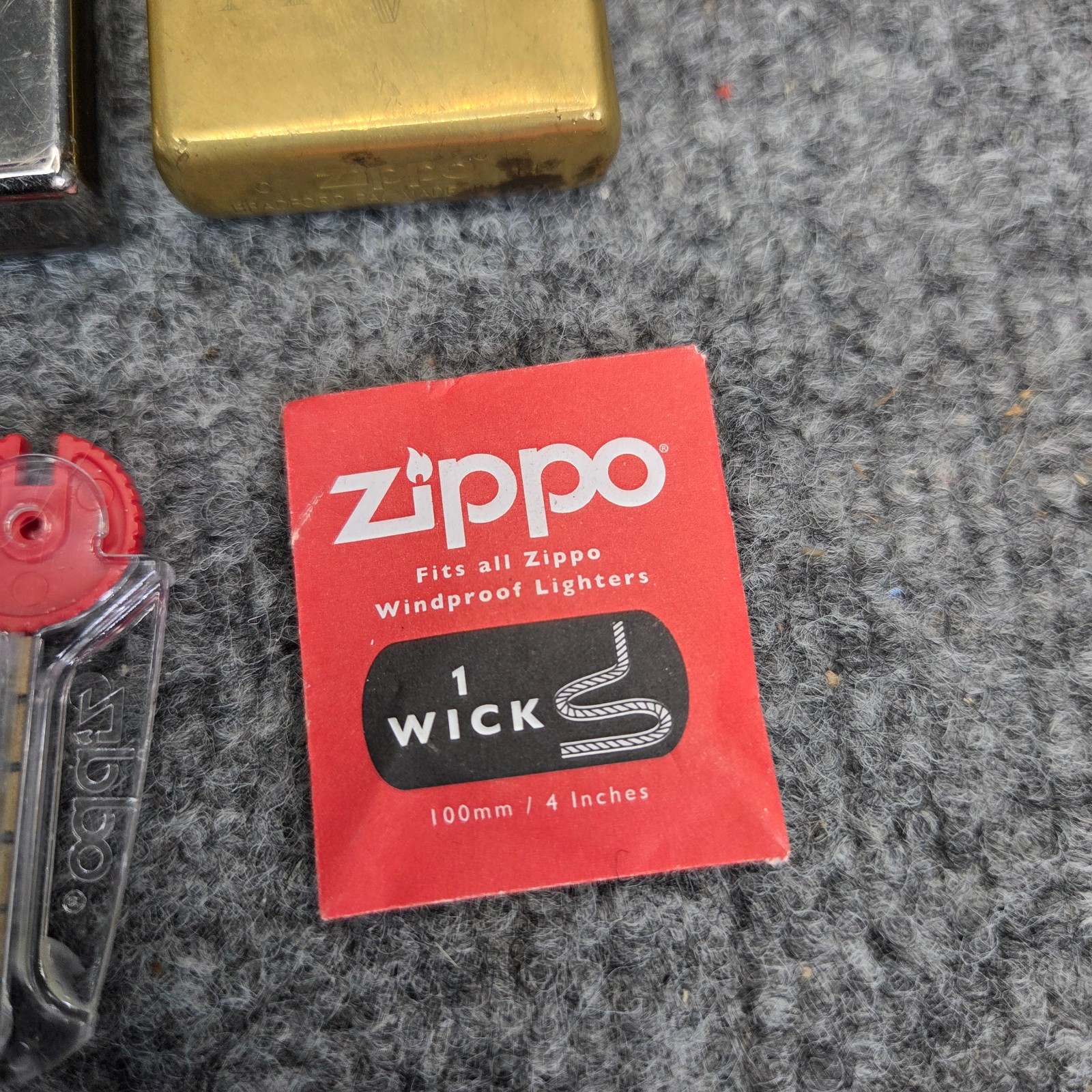 Lot of 2 ZIPPO Lighters Solid Brass Chrome Genuine Flints + Wick Made in USA