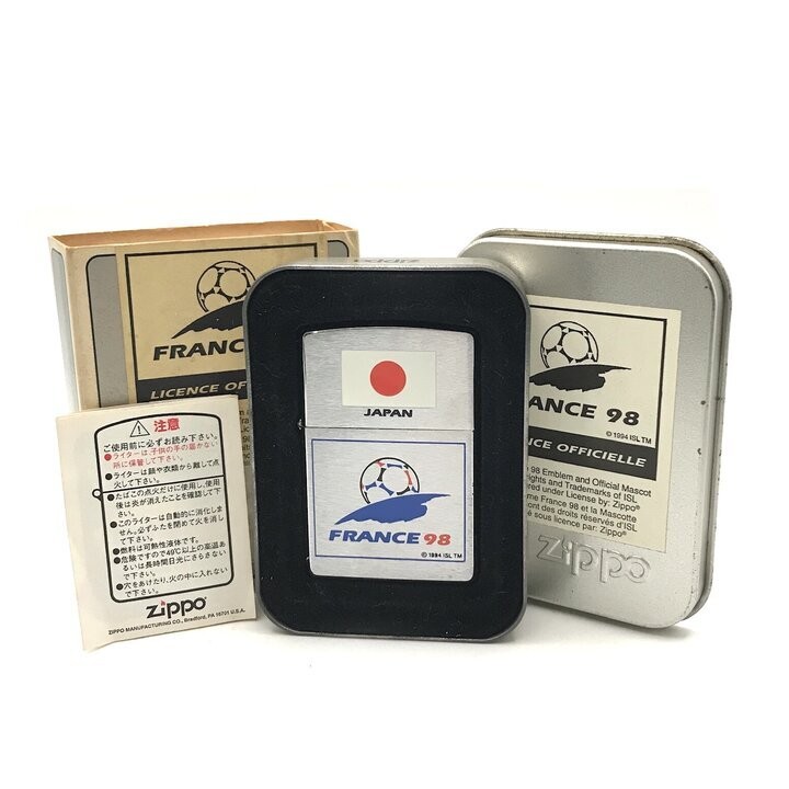 Stored Item ZIPPO Zippo 1998 France World Cup Commemorative Lighter Vintage Coll