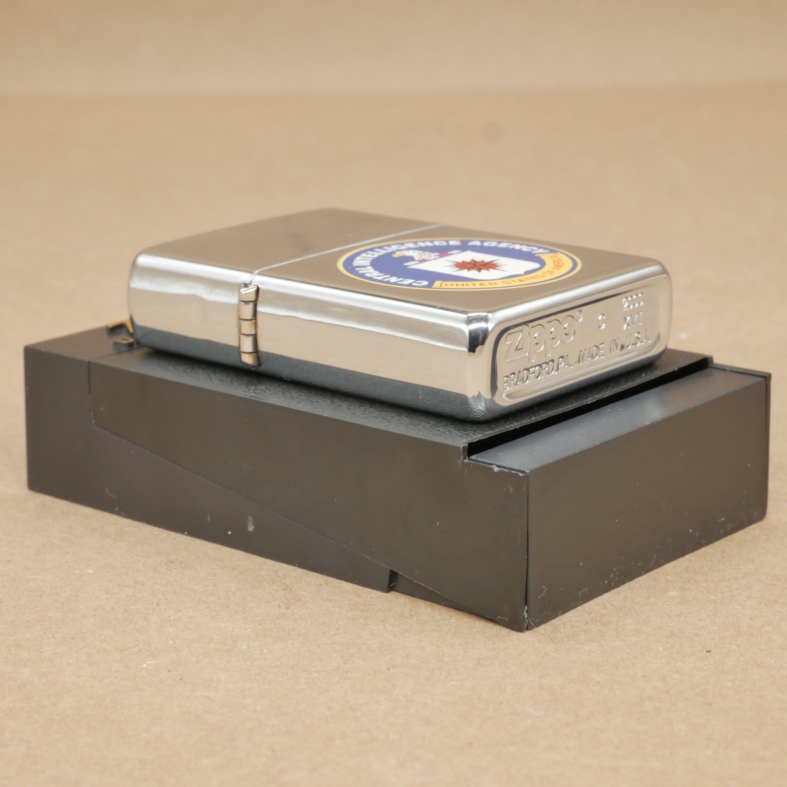 Rare Zippo CIA Central Intelligence Agency Lighter in Plastic Case