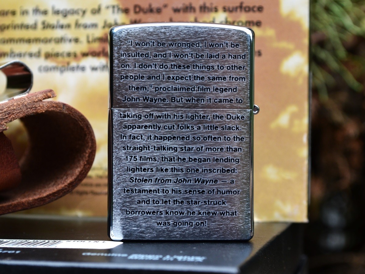 Zippo Lighter & Pouch Set – Stolen From John Wayne – Limited Edition – # 24209
