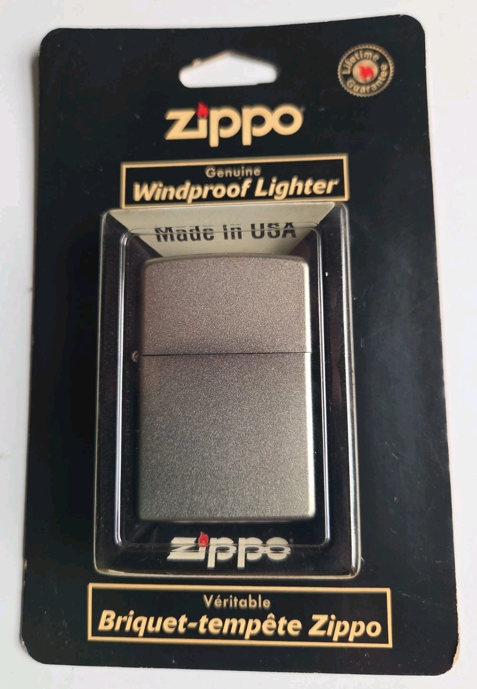 Zippo Genuine Windproof Lighter 205 BP Reg Satin Chrome New In Blister Pack USA
