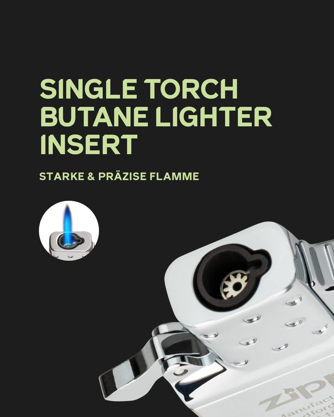 Zippo Butane Single Flame 5.5 x 3.8 x 1.2 cm, Gas Insert –