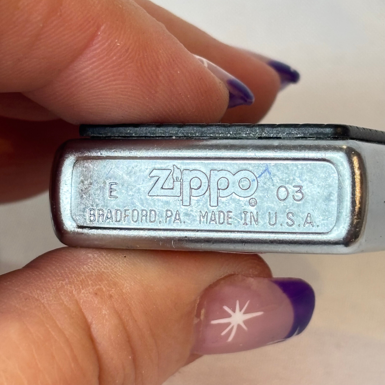 2003 Zippo Lighter Storming Scroll Sticker Sealed in Box
