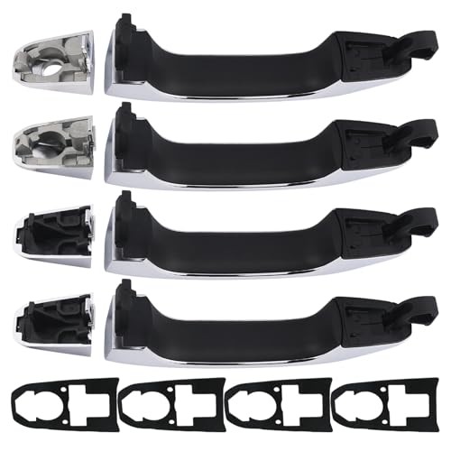 APPERFiT Exterior Door Handles w/Gaskets Set Compatible with 2014-2020 Chrome