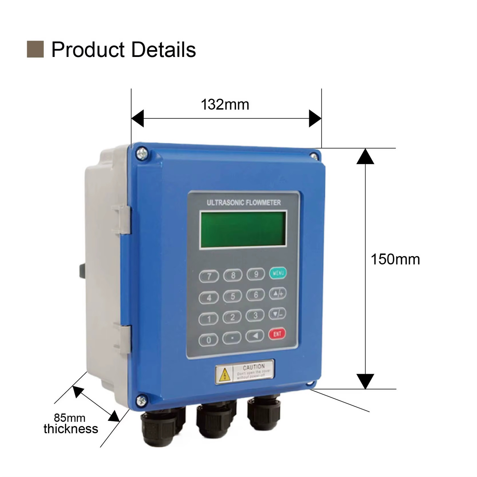 TUF Ultrasonic Flow Meter Wall Mounted Fixed Type Digital Liquid Flow Sensor Inl