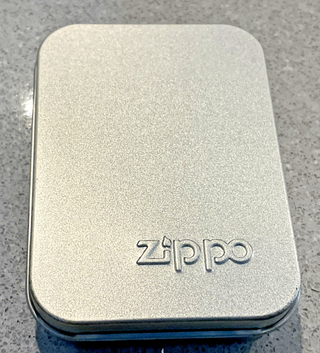Genuine Brand New 2003 ZIPPO Lighter Unusual FROSTED FORD LOGO Blue Chrome Case