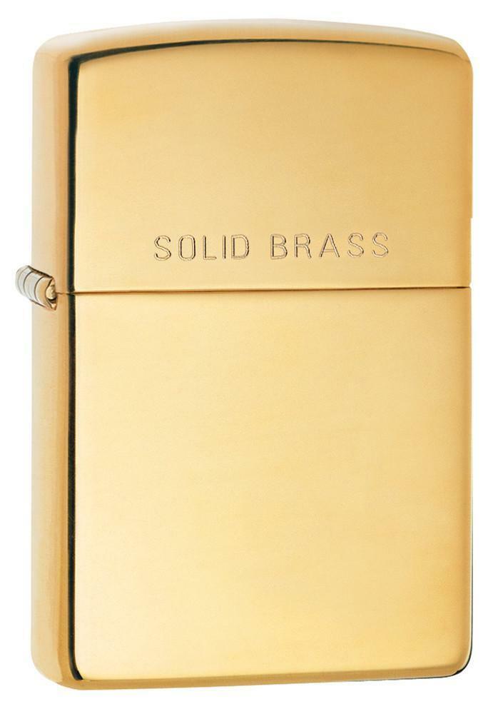 Zippo Windproof High Polished Brass Lighter, 254, Says „Solid Brass“, New In Box