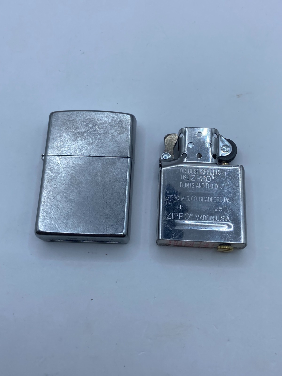 NEW Zippo Lighter Chrome USA w/ EXTRA INSERT