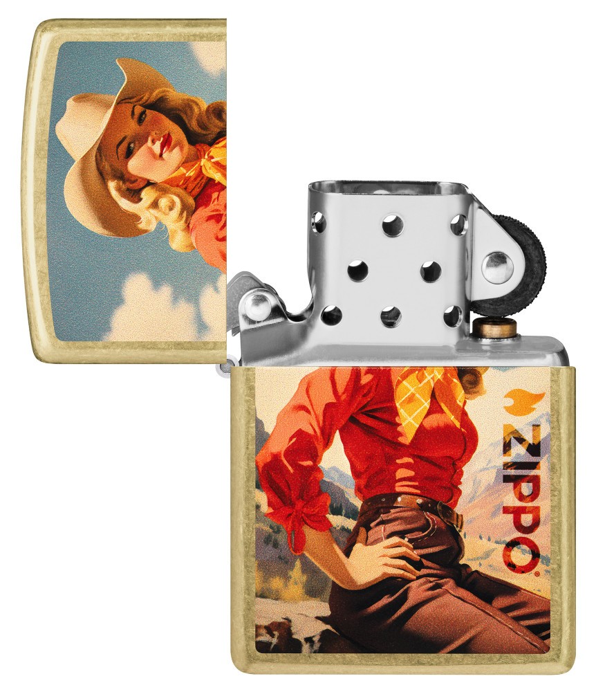 Zippo Rancher Design Street Brass Windproof Pocket Lighter, 46248