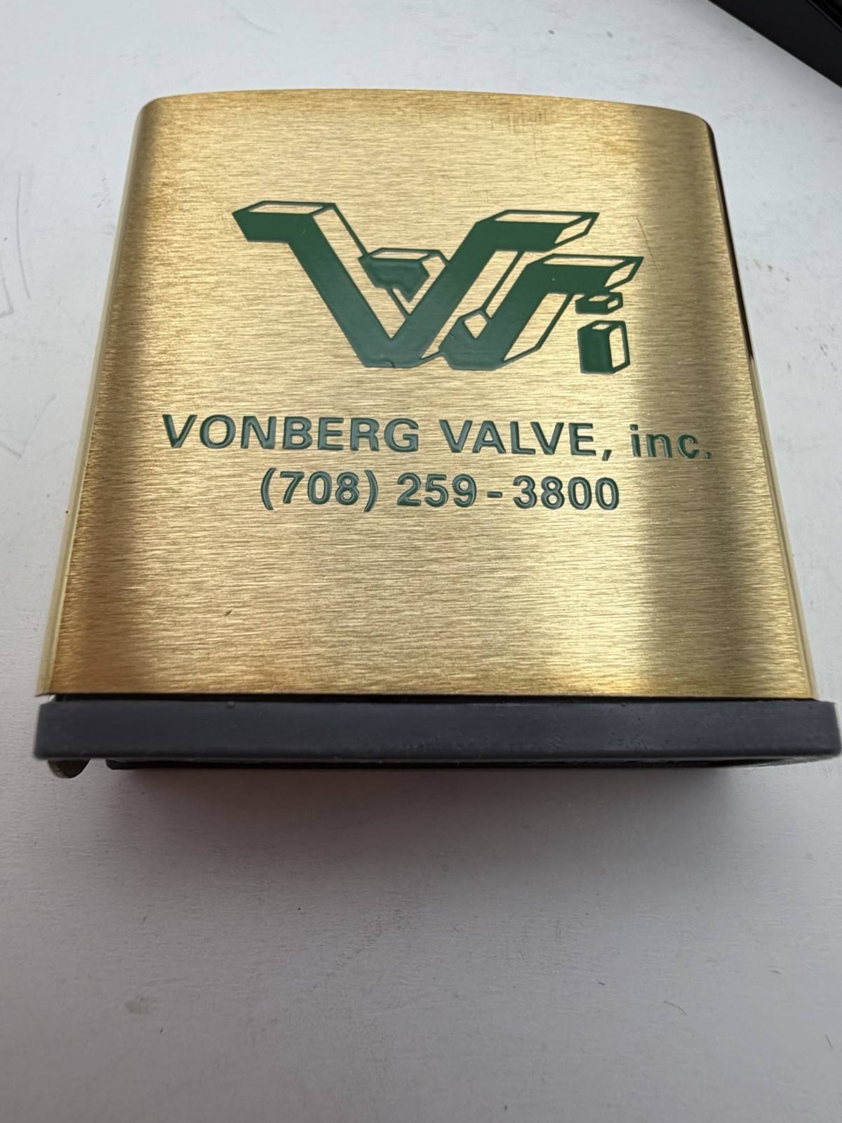 Vintage Vonberg Valve Advertising Brass Zippo Rule Tape Measure New B49