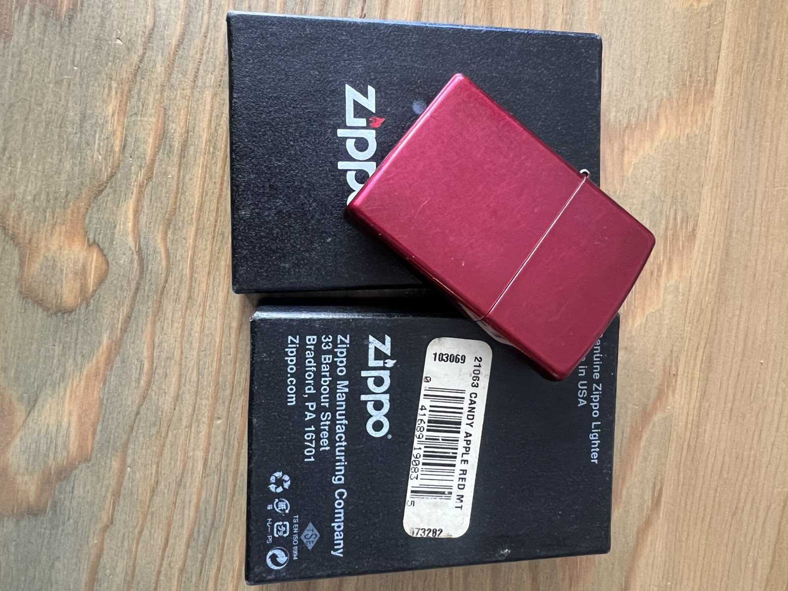 Zippo Classic Candy Apple Red Plated Metal Lighter Windproof Pocket Lighter