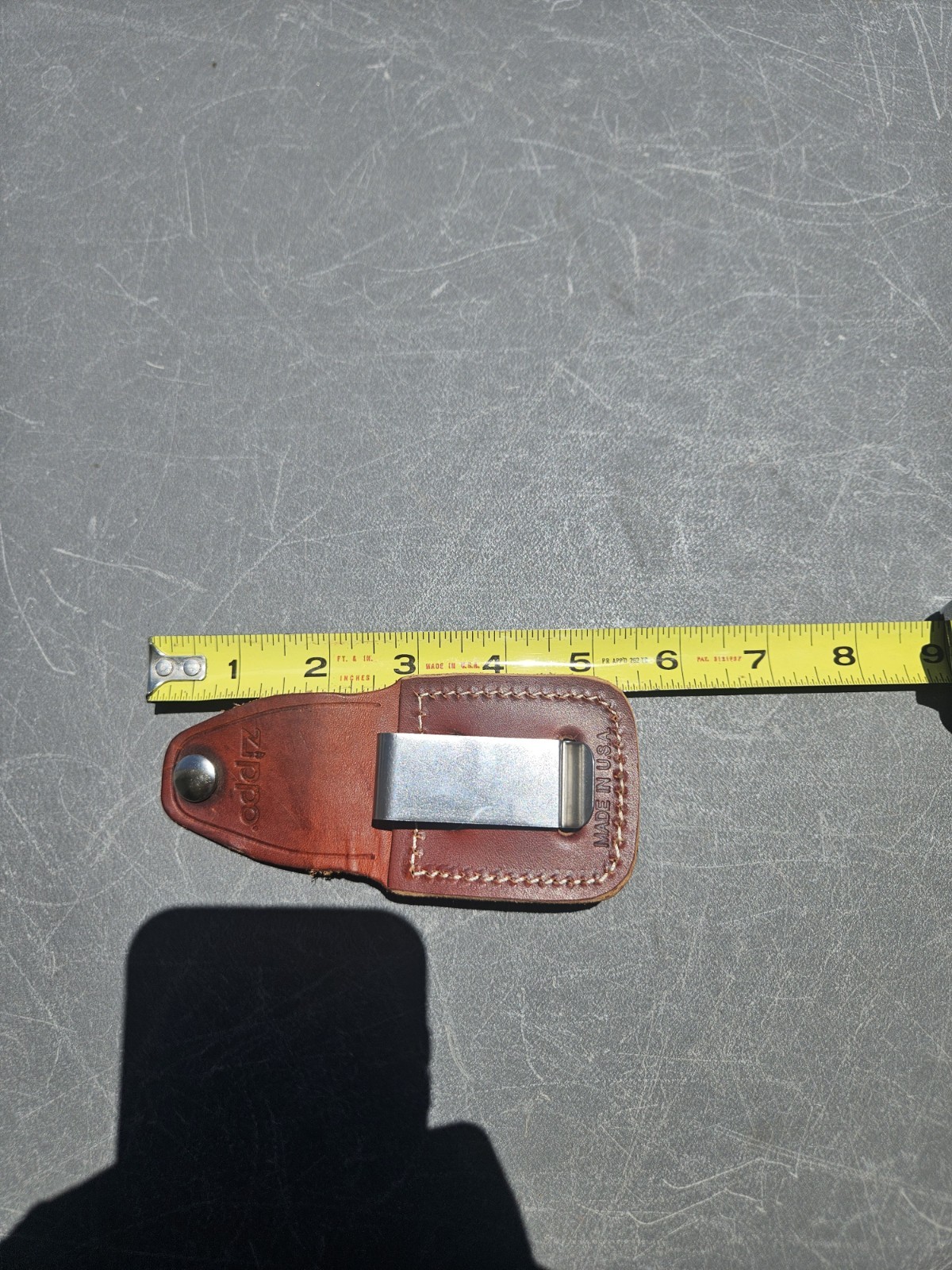 Vintage Leather Zippo Lighter Holder Belt Hook Good One USA Made