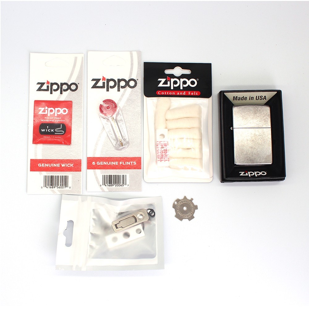 Zippo lighter 207 Street Chrome/ Mens Dad Present Gift Full Set Free Initial New