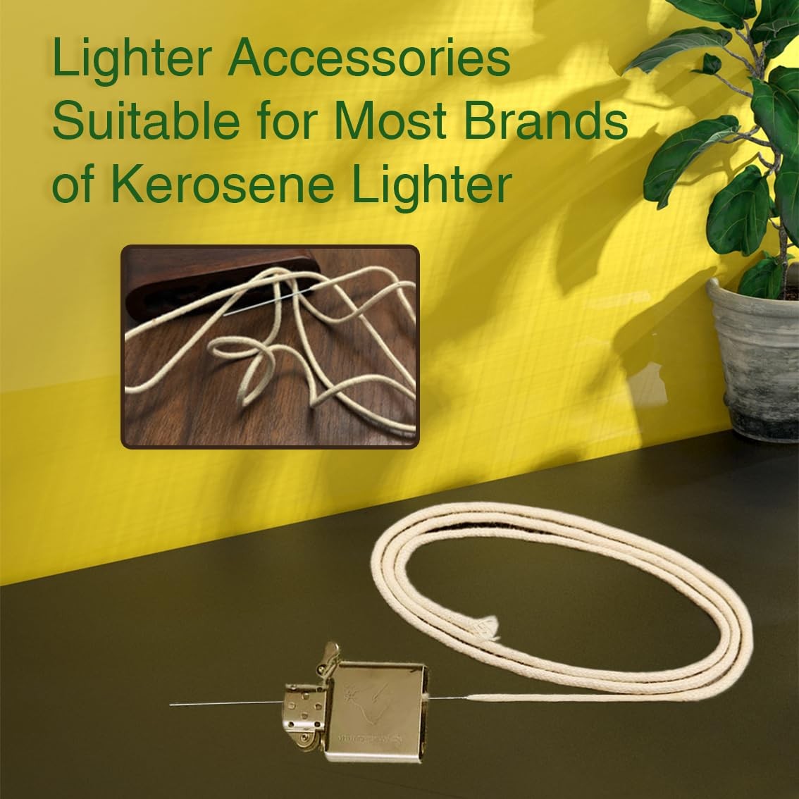 Kerosene Lighter Wick Replacement Cotton Core with Metal Needle 1M Consumables