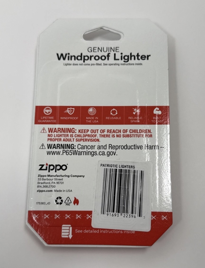 NEW Zippo Retro Star American Flag Lighter Windproof Made In The USA Lifetime