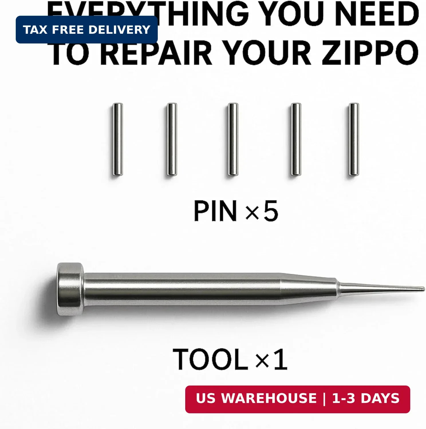 IN SELECT Hinge Pin Repair Kit Compatible with Zippo Lighter Manufactured in 200