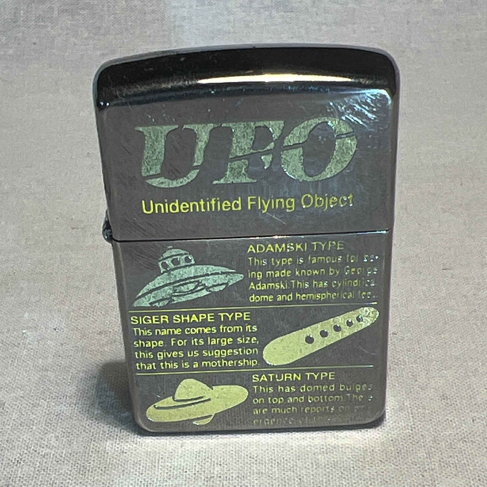 Vintage 1996 Zippo UFO Unidentified Flying Object Lighter XII Rare Used Graphic