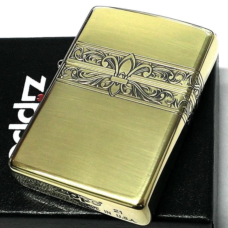 Zippo Oil Lighter Classic Lily Arabesque Gold 2BI-3YURI Regular Case Japan