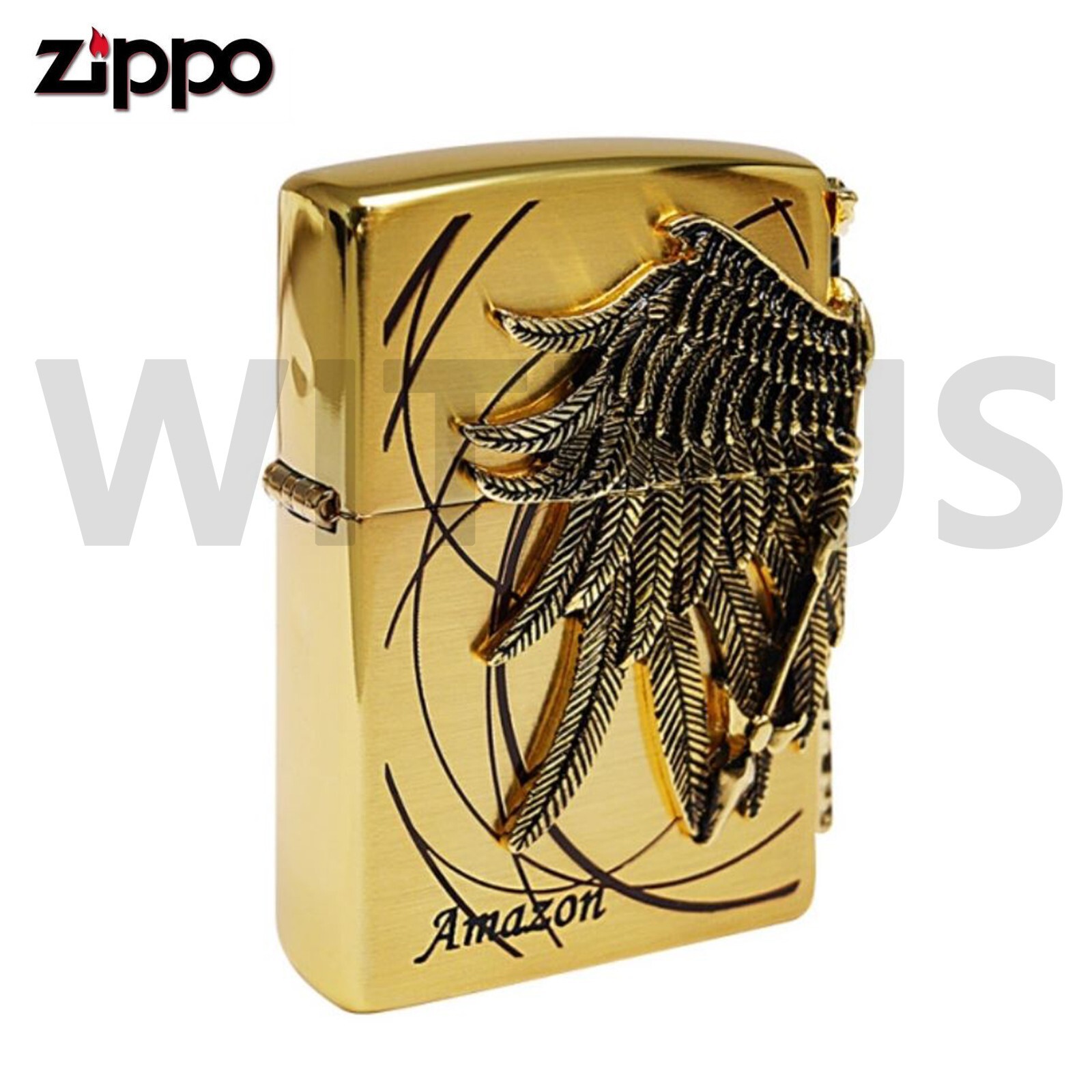 Zippo Amazon 1 GD Lighter Gold EMB Lighter New In Box – Trakcing