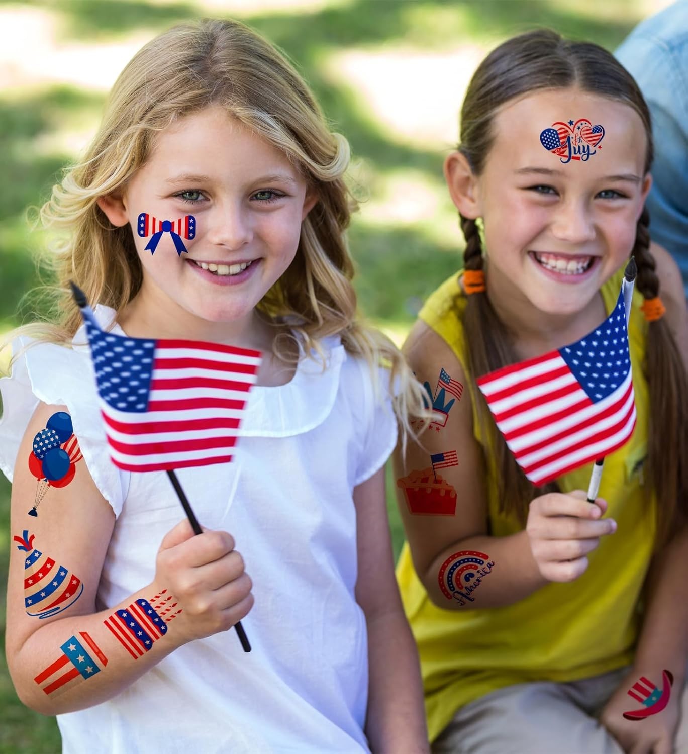 Outfits for Women – Temporary Tattoos, 120 PCS USA Flag Patriotic 4th of July