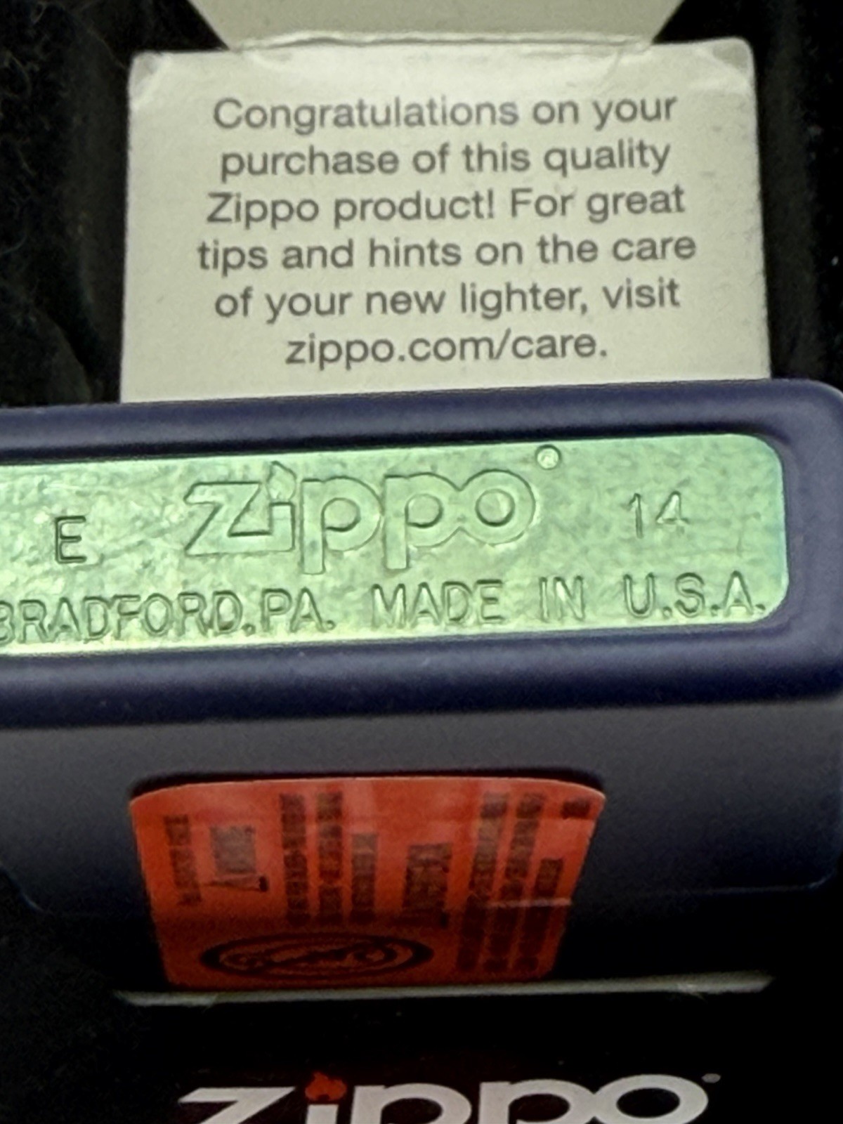 Vintage 2014 Case XX 125 Years Anniversary Navy Blue Matte Zippo Lighter NEW