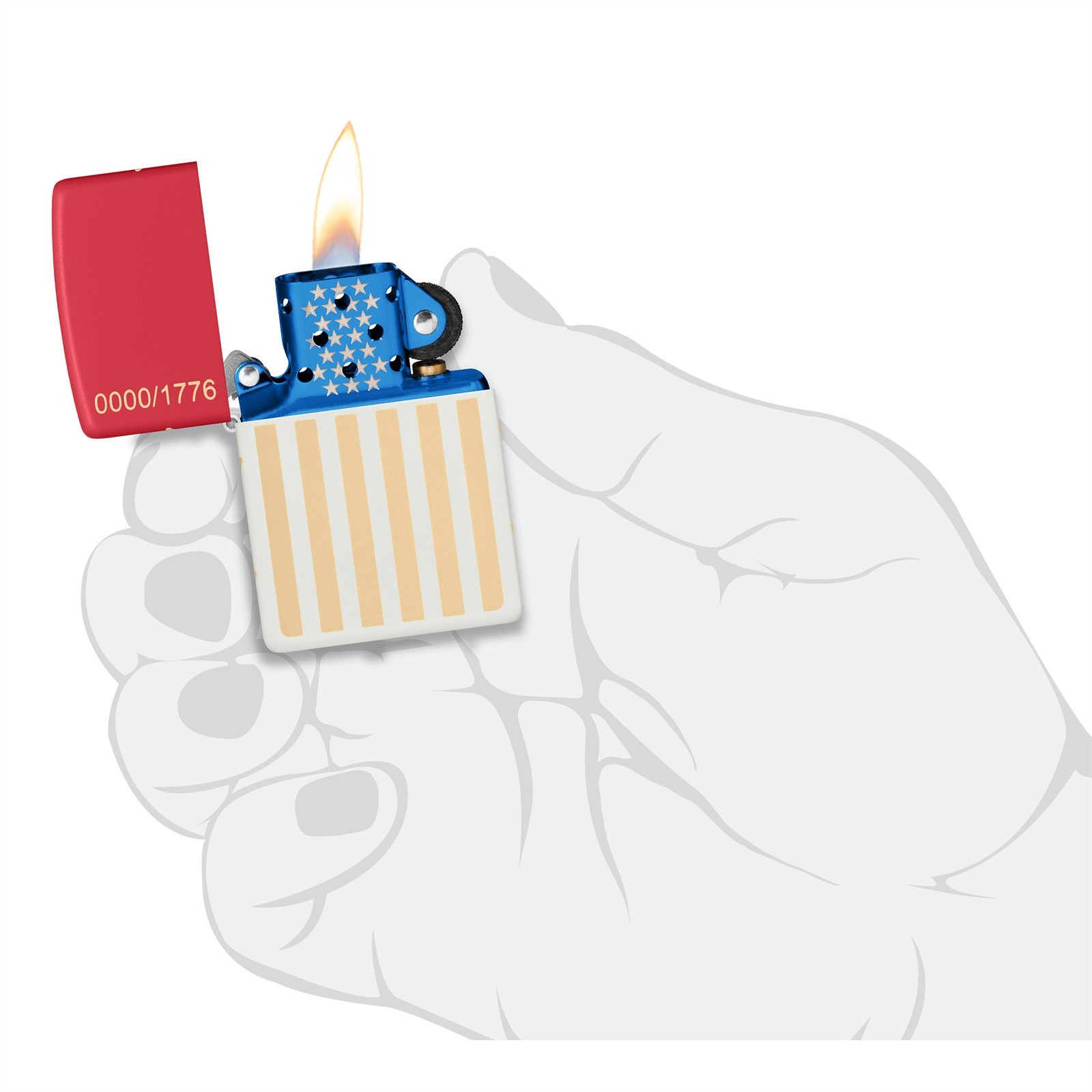 Zippo Lighter: USA 250th Anniversary Collectible, Limited- Red/White Matte 47298