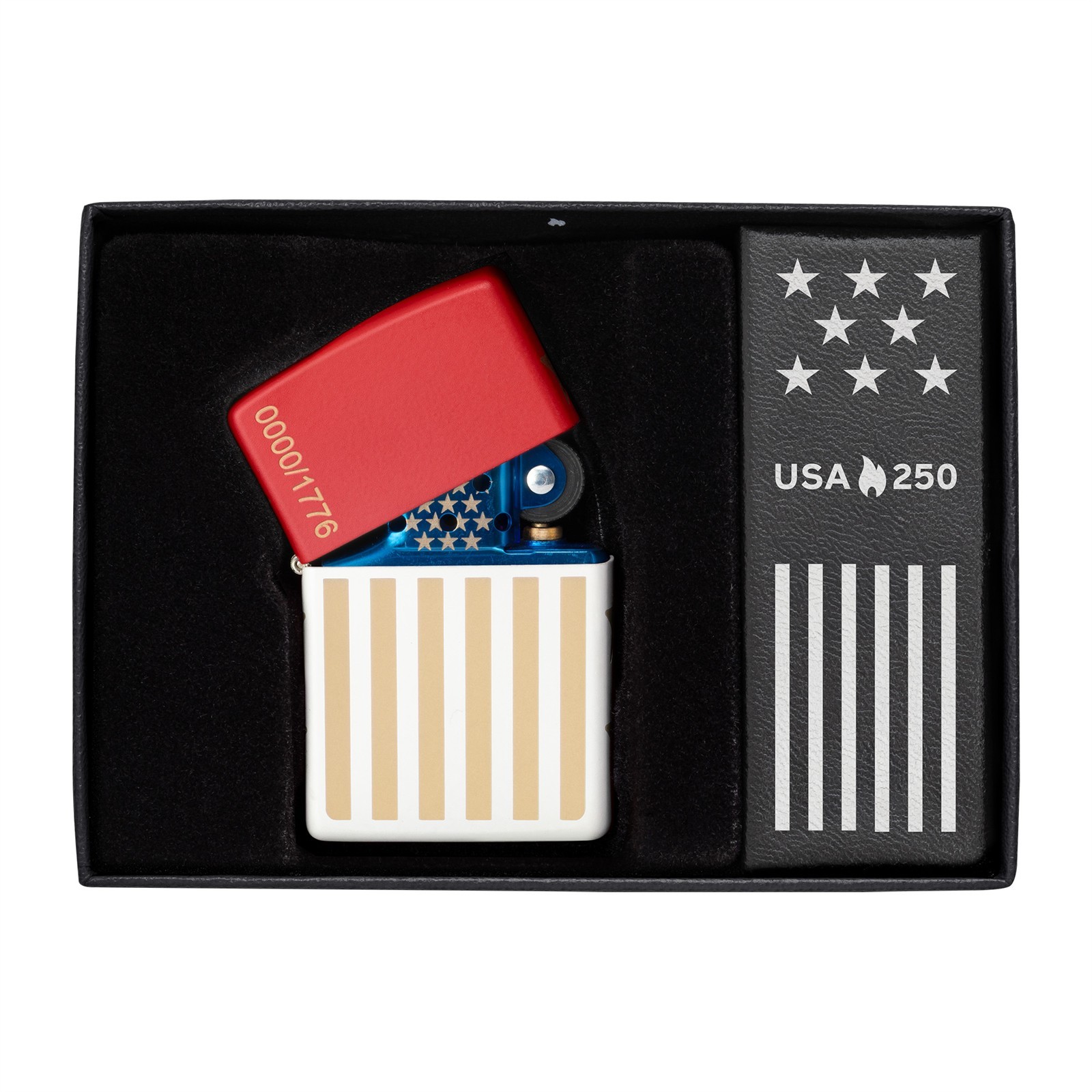 Zippo Lighter: USA 250th Anniversary Collectible, Limited- Red/White Matte 47298
