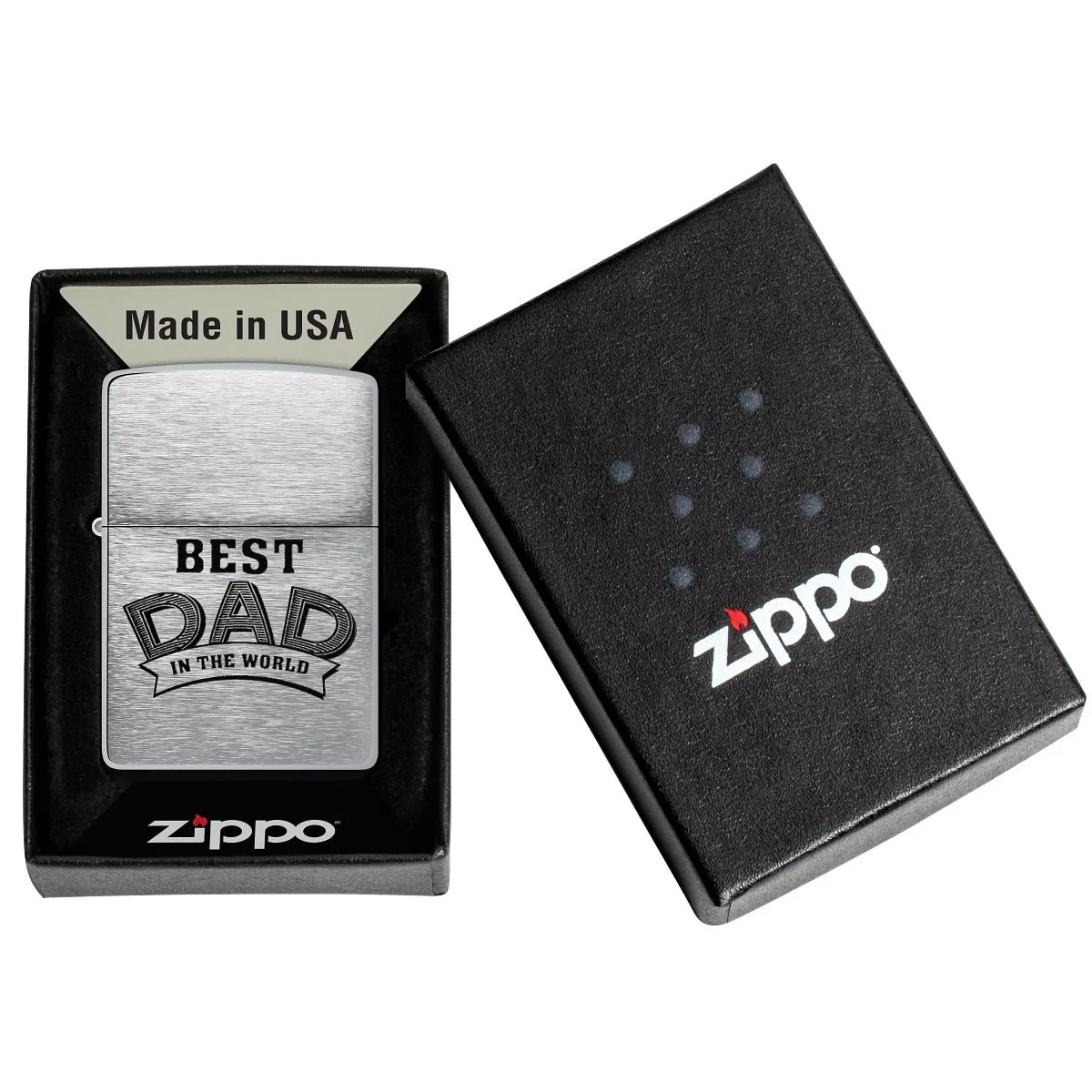 BEST DAD IN THE WORLD Father’s Day Gift Idea NEW OLD STOCK Mint ZIPPO Lighter