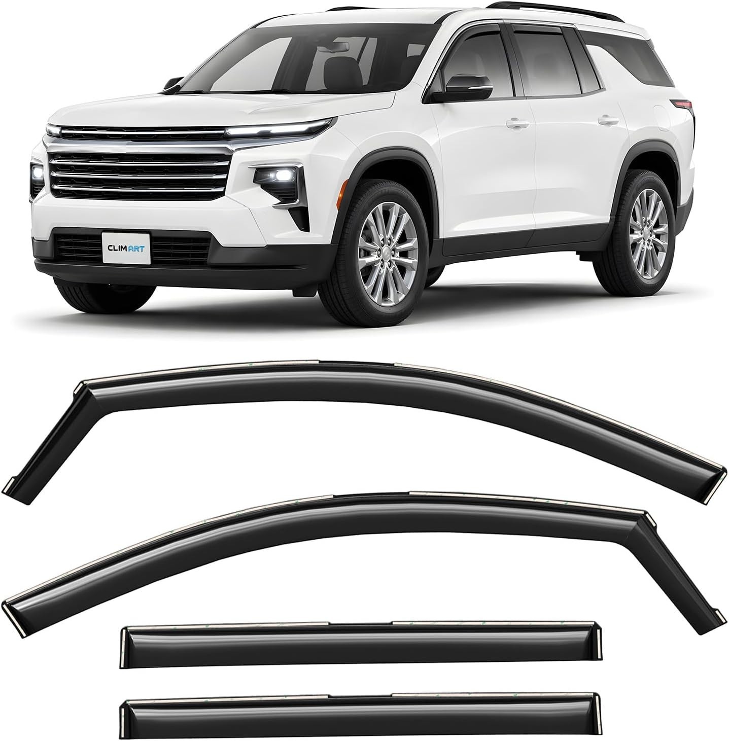 in-Channel Incredibly Durable Rain Guards for Chevrolet For Traverse 24-26