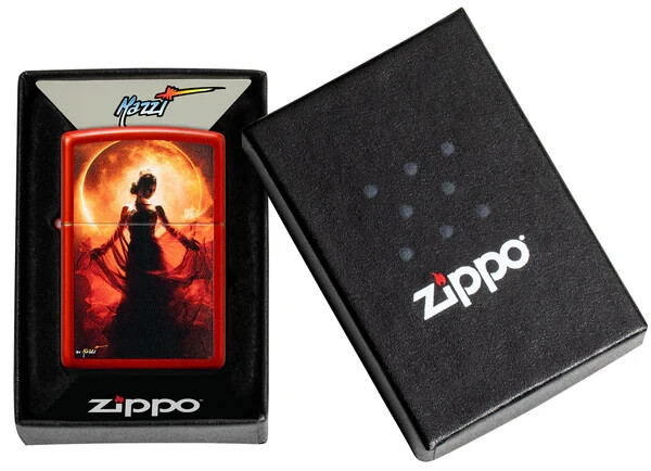Zippo Mazzi A Woman In Silhouette Design Color Image Metallic Red 46410