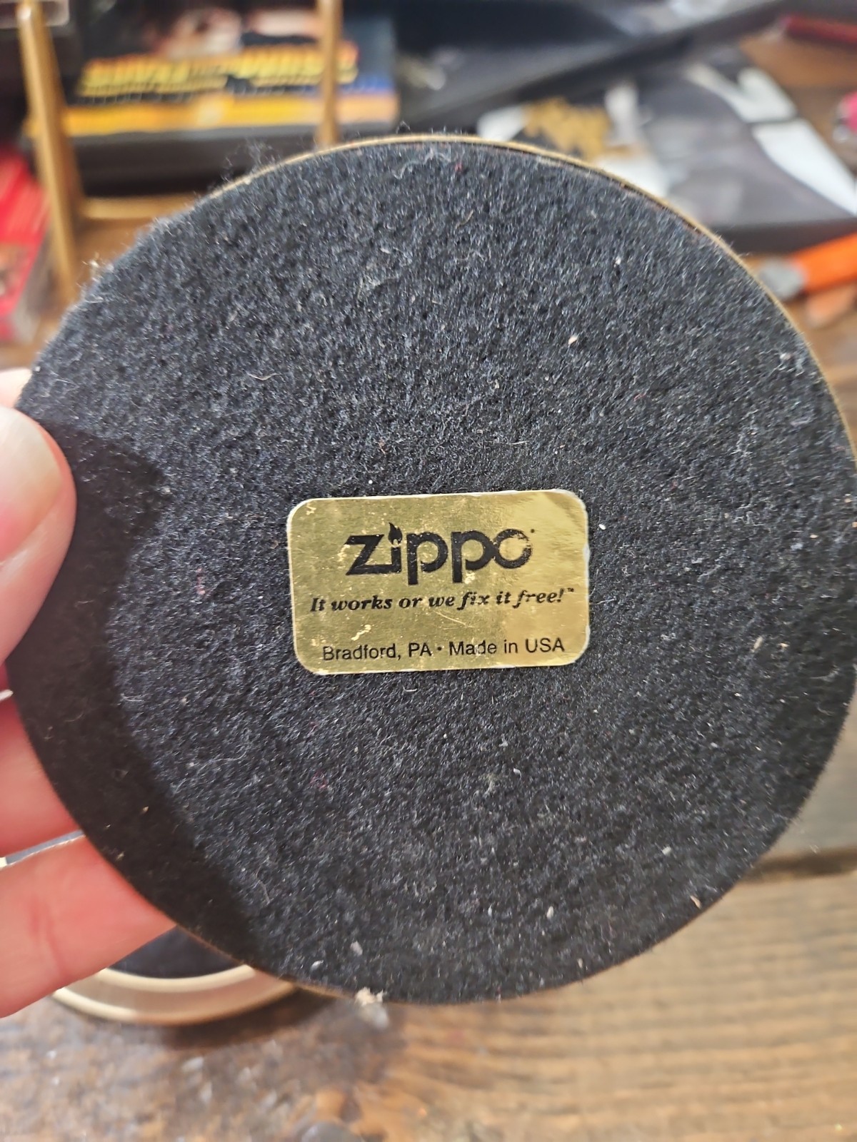 Zippo wine coaster with logo No wooden case Made In The USA Set Of 4