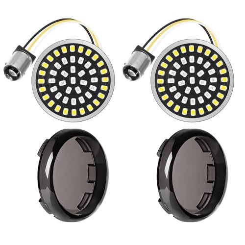 1157 LED Front Turn Signal Light 2″ Bullet Smoke Lens Cover Kit Compatible