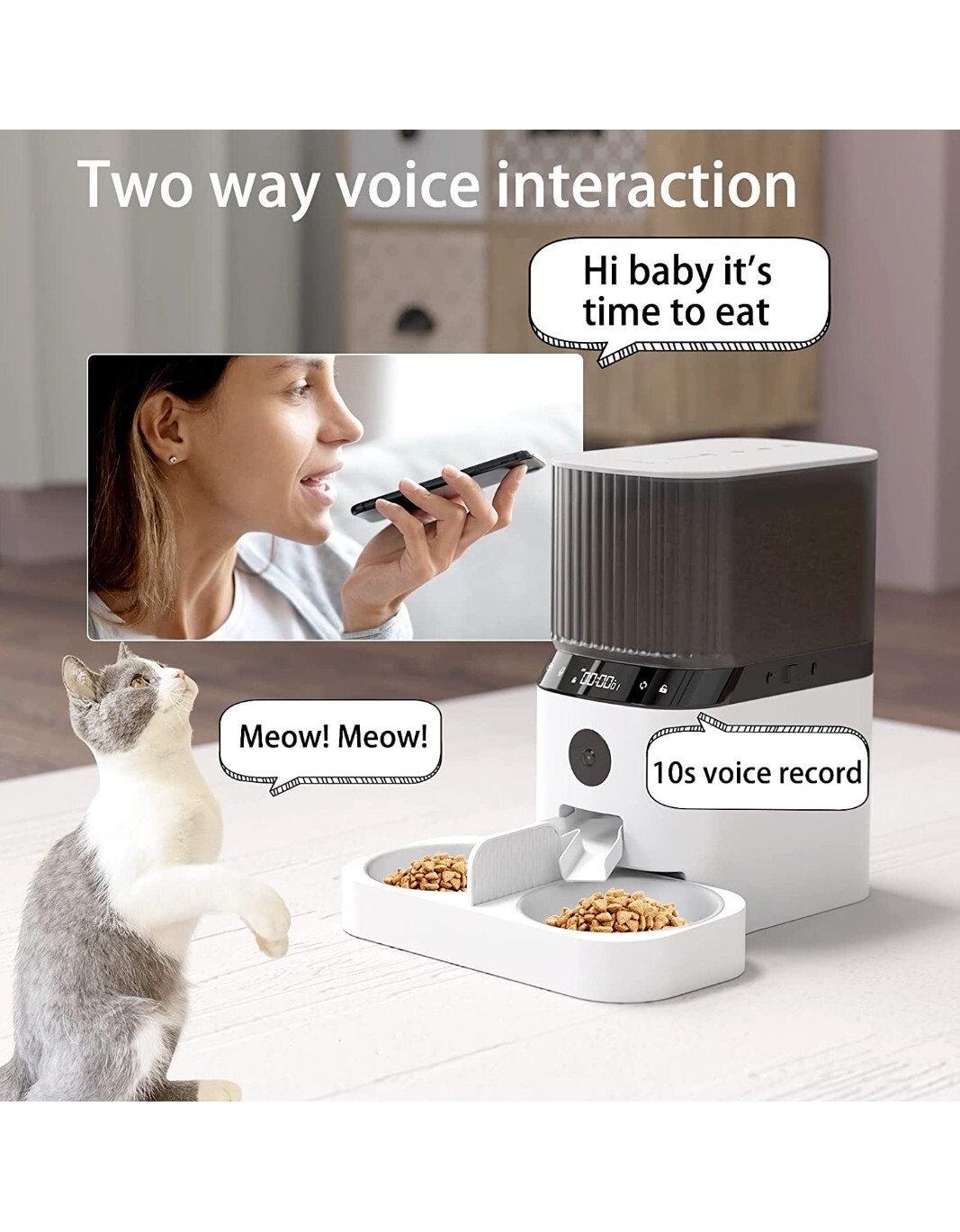 Nilezpet Automatic Cat Feeder with Camera,5L Pet Feeder with 1080p Hd Video