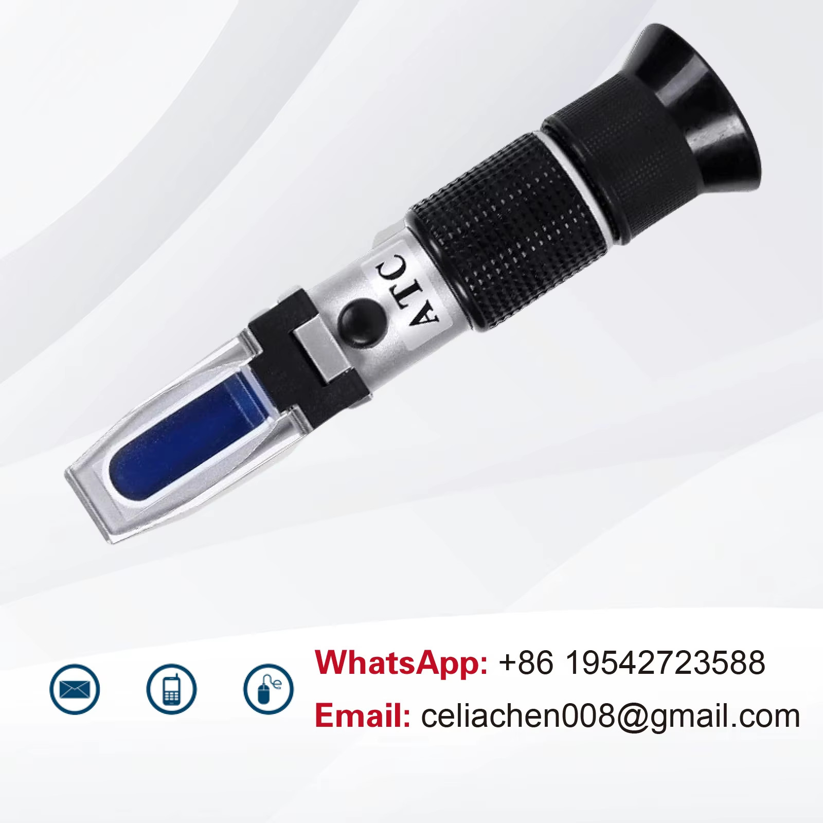 ATC Alcohol Concentration Meter Refractometer 0-80% for Spirits Wine Beer Rice W