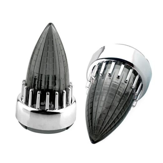 61mm Diameter Bullet Turn Signal Indicator Lens Light Cover Trim Chrome-Smoke