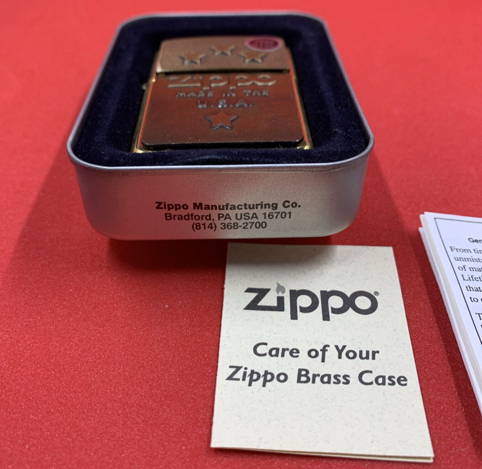 BARRETT SMYTHE ZIPPO 1997 HP Brass 4 Star Surprise New in Tin 254BBS B16