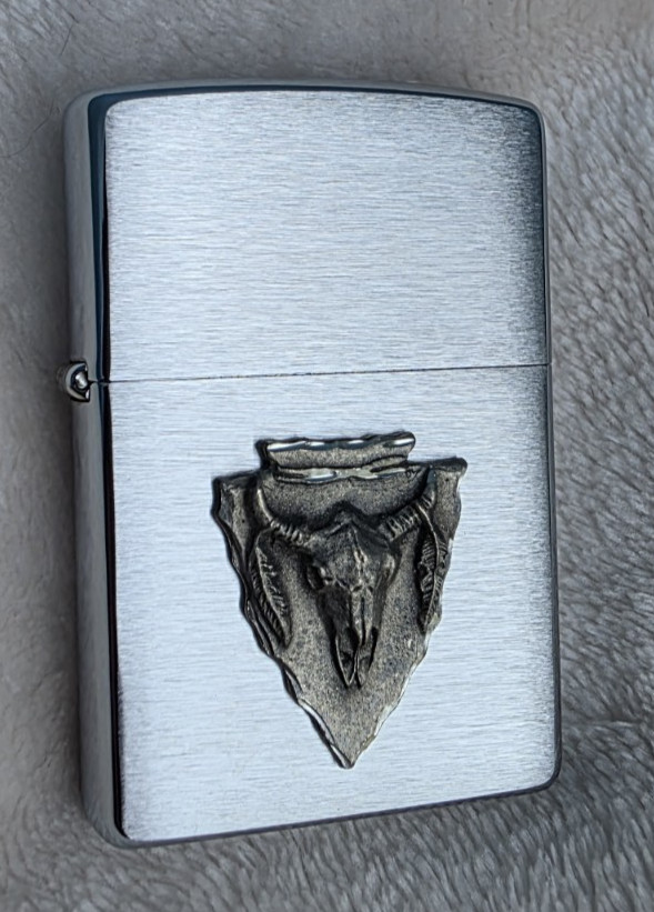 Zippo Lighter 2001 Gift Kit: Buffalo Arrowhead Lighter, Fluid and Flints, New