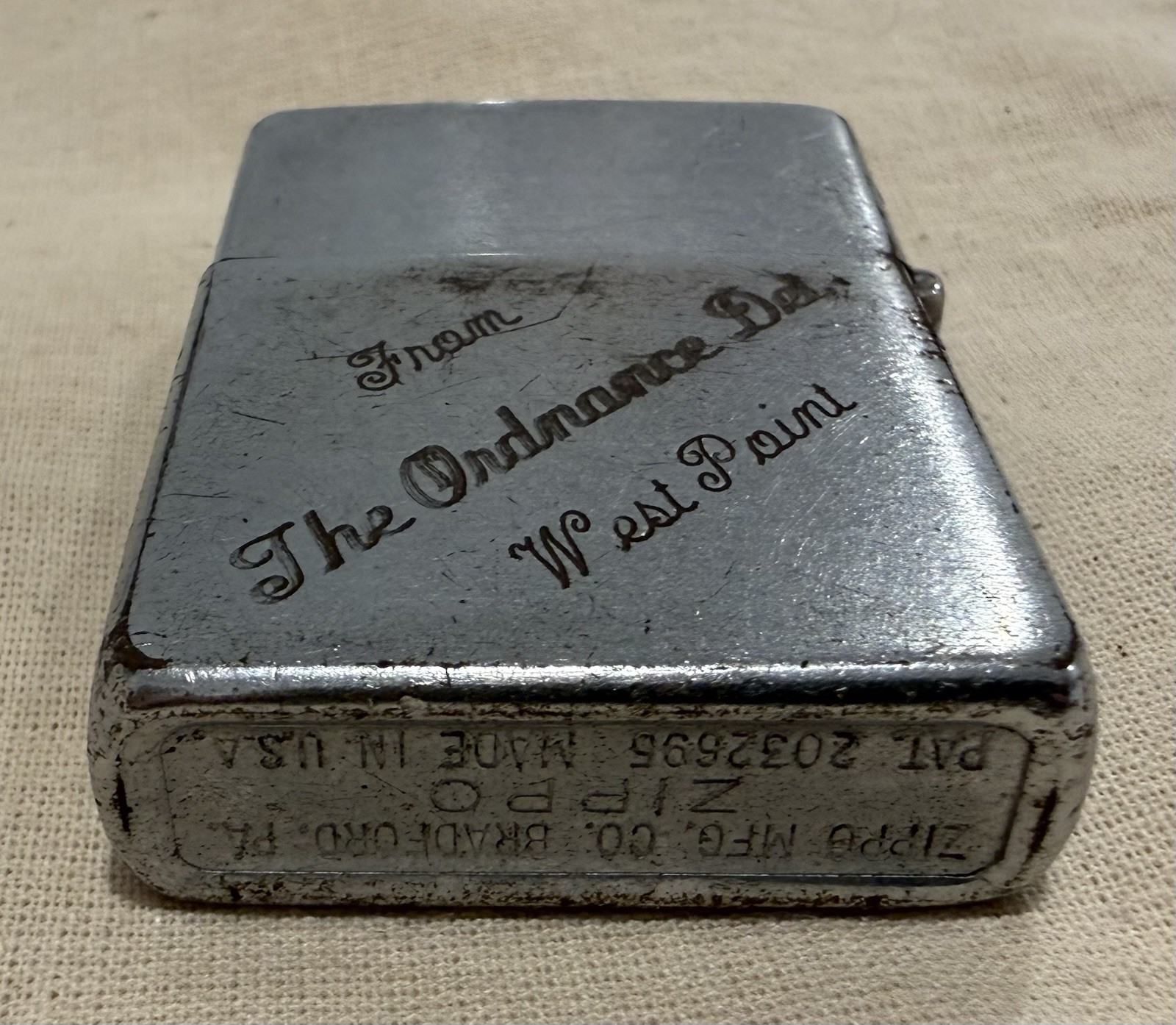 Vintage Military Zippo Lighter WWII Era Army Engraved Robert Scott West Point