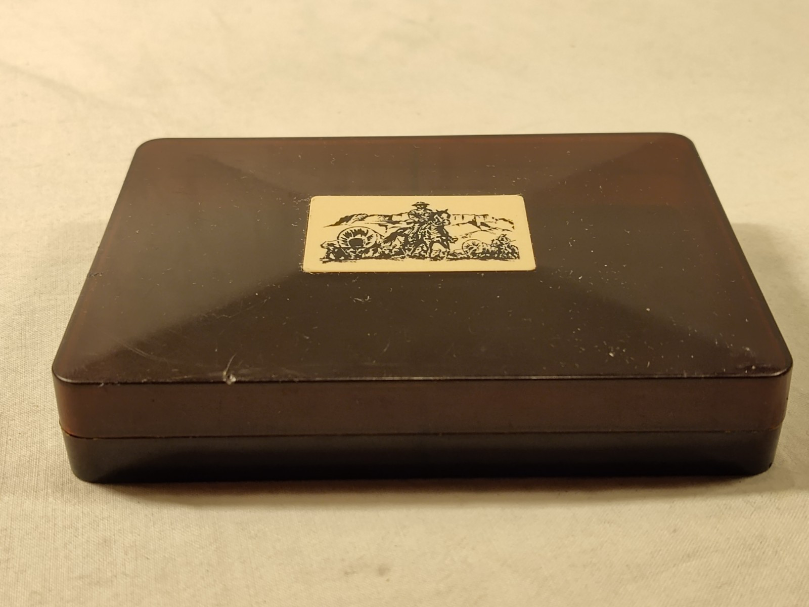 Vintage Zippo Playing Card Box Plastic Amber Double Slot