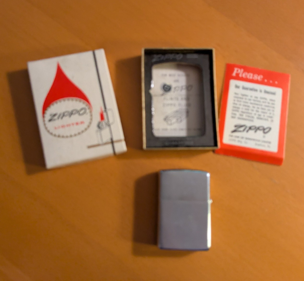 zippo lighter No. 200 Brush Finish in original box UNTESTED