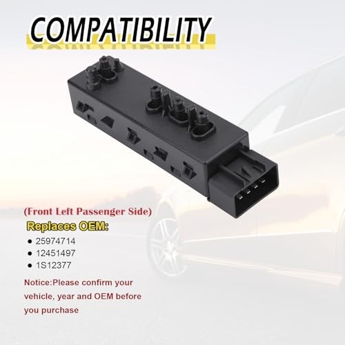 Driver & Passenger 8 Ways Seat Switch 25974714/25974715 Fit for Chevrolet