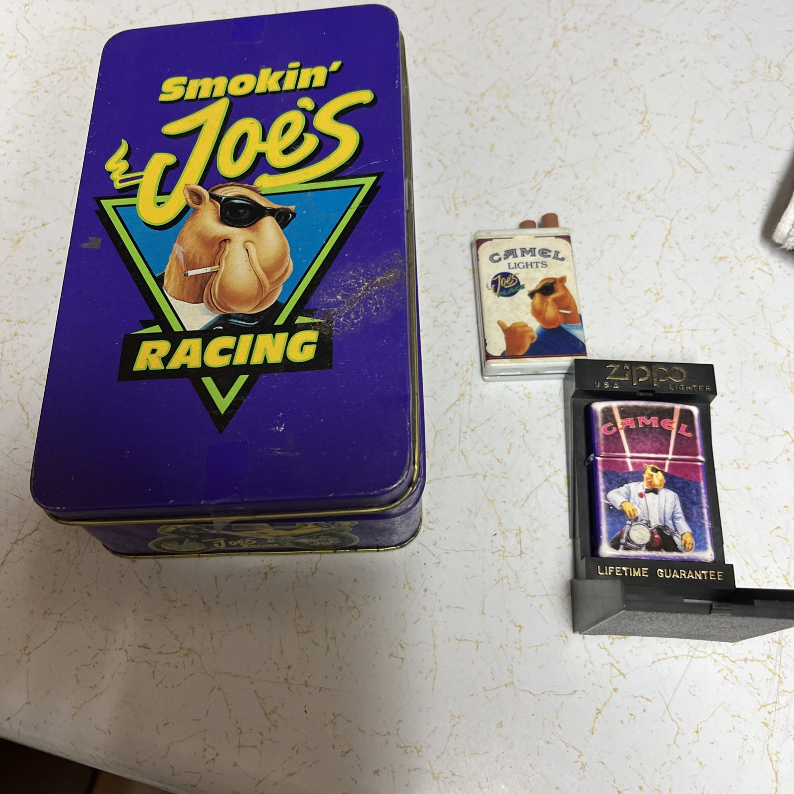 Collectable Zippo Lighter Joe Cool Plus Racing Tin