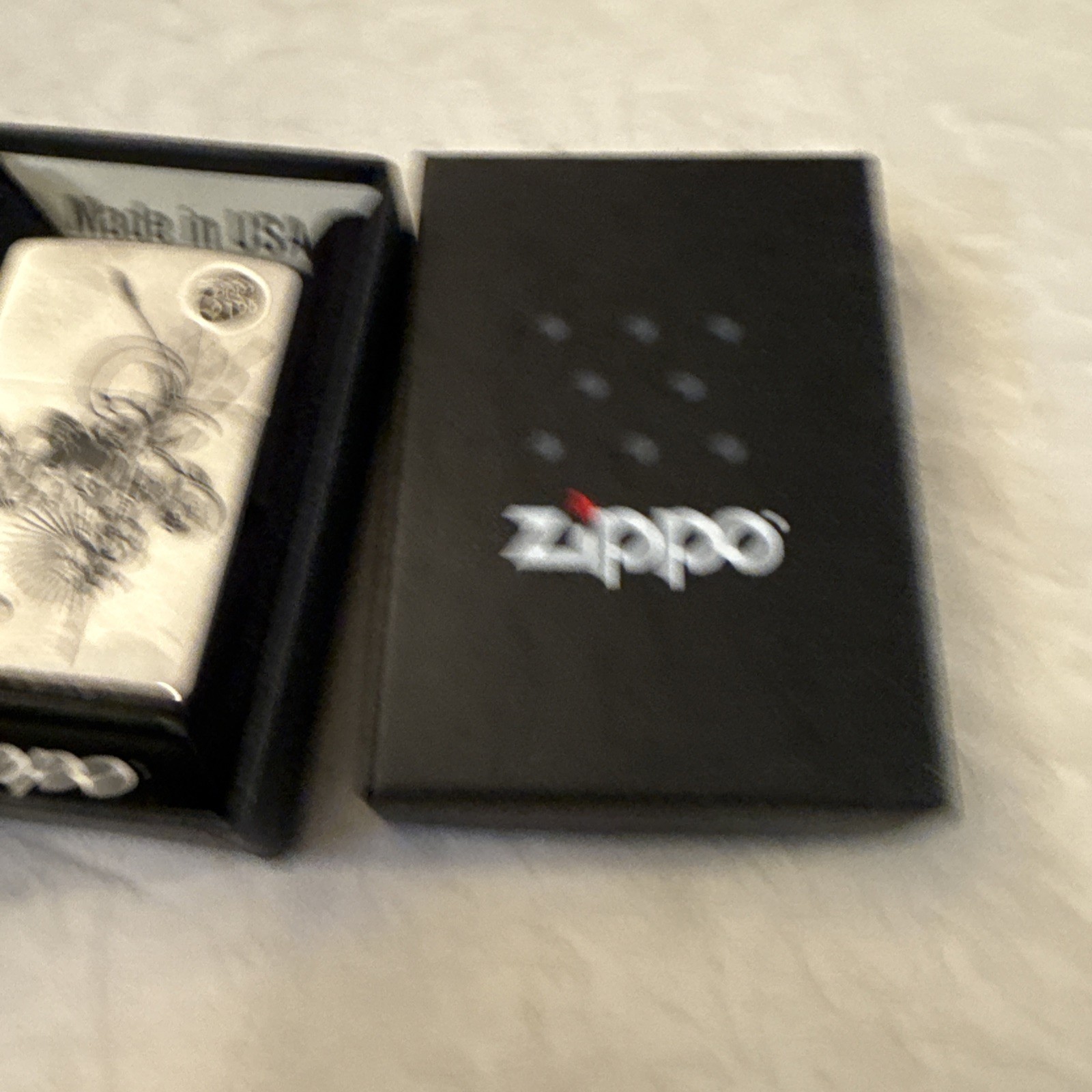 Zippo Windproof Brushed Chrome Butterfly Lighter,24800,NIB Sealed Orange sticker