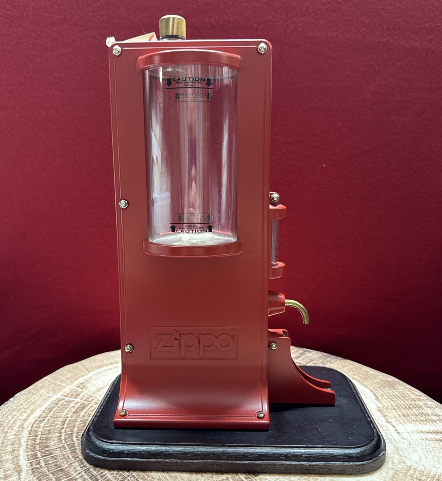 ZIPPO Fuel Station FS No. OS-R Aluminum Die-Cast Body Wooden Base RARE (NOS)