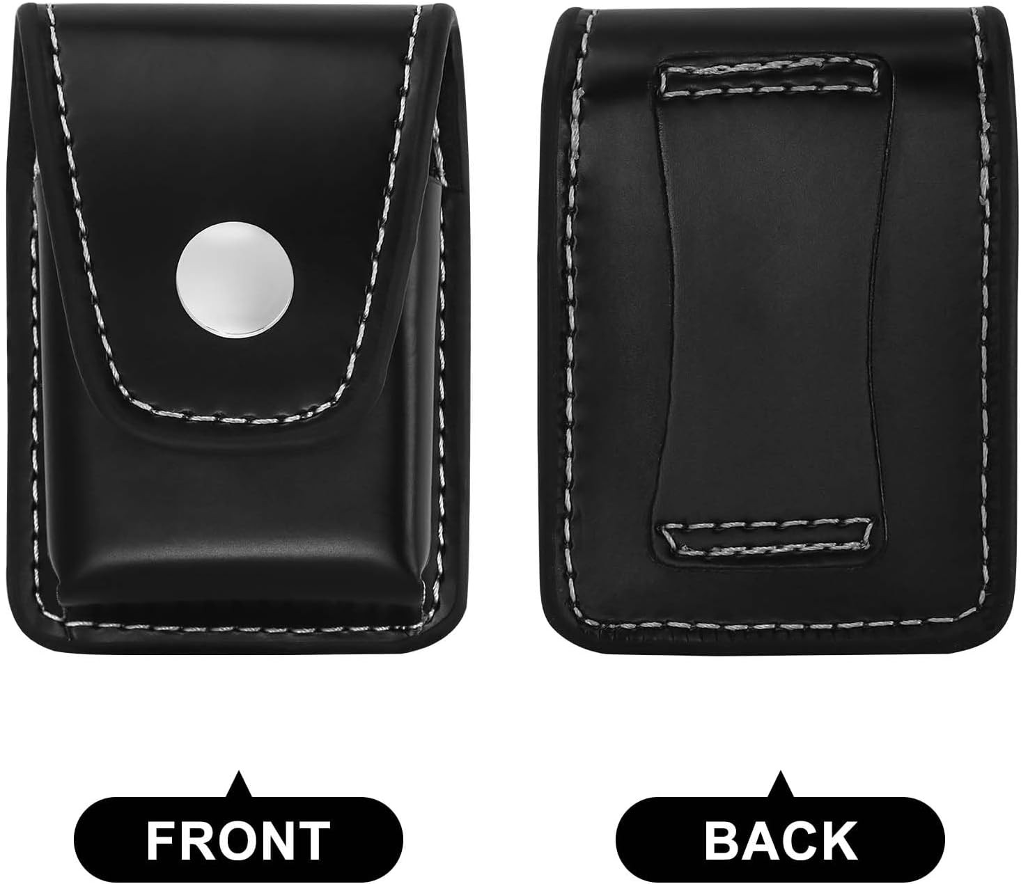 Lighter Case Only Compatible with Zippo,Flip Top Leather Lighter Pouch with Meta