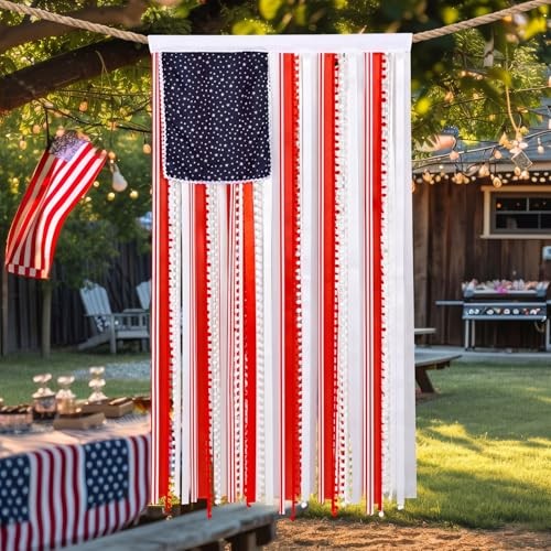 4th of July USA Flag Decoration 4 x 2.3 ft Patriotic Rag Flag Banner Red