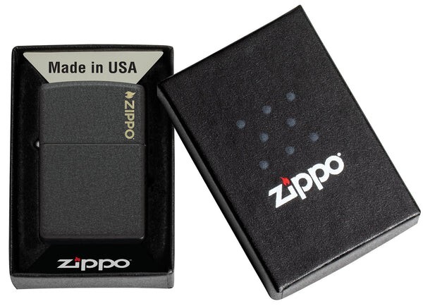 Zippo Classic Black Crackle® Zippo Logo 236ZL